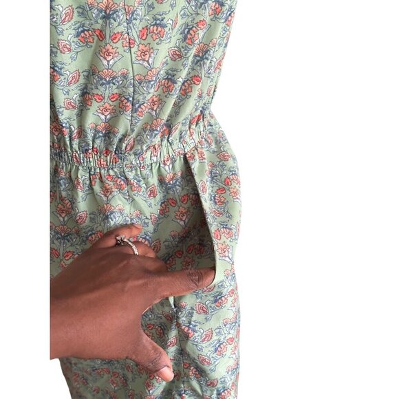 Forever 21 Floral Sleeveless Mint Green Dress With Buttons & Pockets Knee-Length - Picture 5 of 15